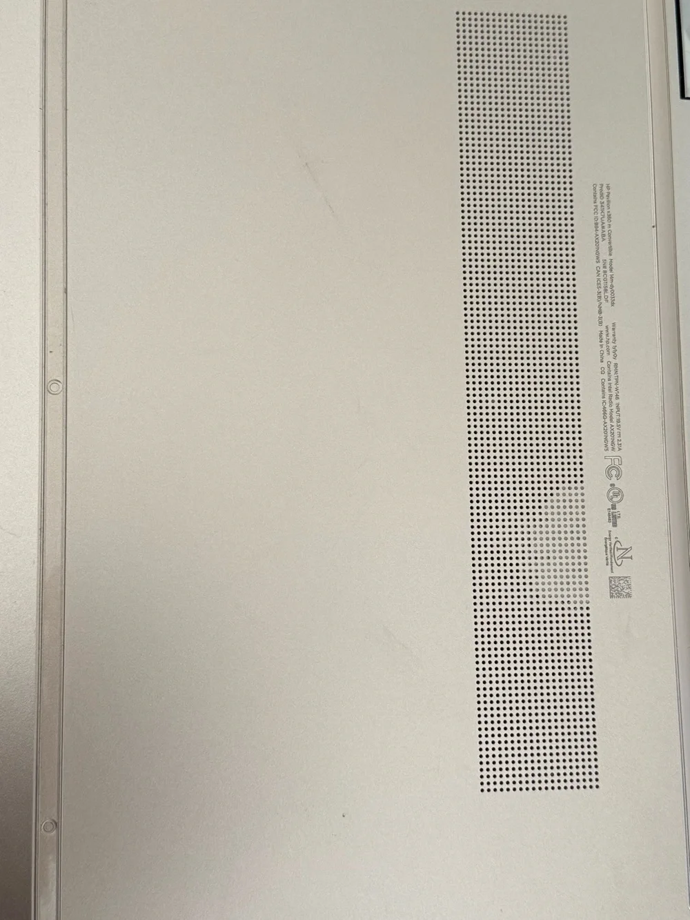HP Silver-White Laptop with Center Logo